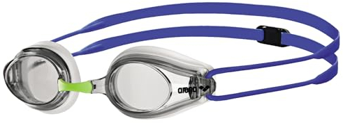 Arena Tracks Unisex Wettkampf-Schwimmbrille für Erwachsene, Schwimmbrille mit Antibeschlag-Gläsern, UV-Schutz, 4 Austauschbare Nasenstege, Silikondichtungen