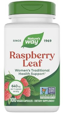 Nature's Way Raspberry Leaf - Traditional Women’s Wellness Supplement for Plant-Based Support* - Traditional Herbal Supplement - Vegan, Gluten-Free & Dairy-Free - 100 Count (50 Servings)