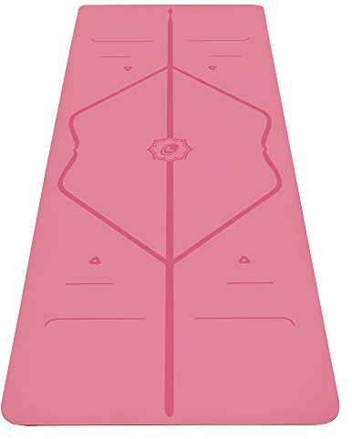 Liforme Travel Yoga mat – Free Yoga Bag, Patented Alignment System, Warrior-Like Grip, Non-Slip, Eco-Friendly and Biodegradable, Ultra-Lightweight and Sweat Resistant, Made with Natural Rubber – Pink