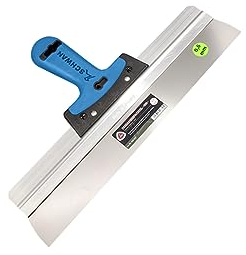 Handelskönig Flächenspachtel Alu mit Softgriff, Blattstärke 0,6 mm, Breite 400 mm, rostfrei, breit mit Stiel, Spachtel für Trockenbau Fassade Fassadenspachtel Flächenspachtel 400 mm