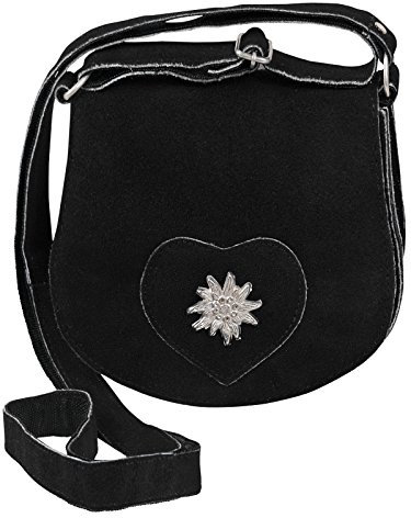 HC Damen kleine Trachtentasche mit Edelweiß, Farben:schwarz