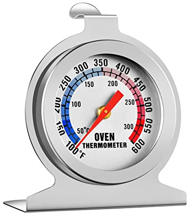 Koimsec in Oven Thermometer for Grill Smoker BBQ 50-300°C/100-600°F, Instant Read Precision Stainless Steel Electric/Gas Oven Thermometers, Analog Thermometer Gauge for Kitchen Cooking Baking