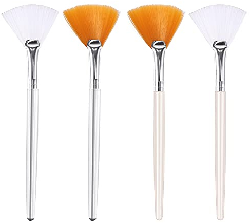 SAVITA 4 Pièces Brosses pour Masque Facial Brosses Éventail bBrosses Faciales Douces pour Peeling Masque de Sommeil Maquillage de Masque de Boue