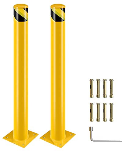 Paletto per dissuasore, 91 cm Barriera Parcheggio per Parcheggio, Pilona Gialla Cepos Parcheggio per Pianificazione stradale (2pcs)