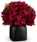 Briful Dark Red Artificial Flowers in Vase Silk Hydrangea Flowers, 12.2 Faux Hydrangeas in Black Ceramic Vase Autumn Artificial Flowers, Fake Hydrangea for Centerpieces Home Office Decor
