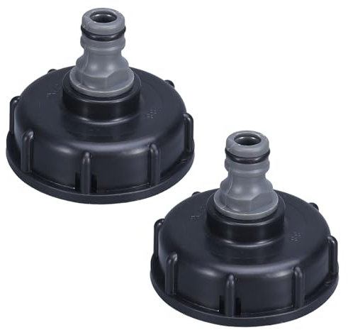 2PC Depósito IBC Tapa de Adaptador,S60x6 Tapón de Depósito IBC,de Plástico,S60x6 IBC Tapón tanque de tanque conexión,Adaptador IBC 1/2 Pulgada Rosca Hembra,IBC Tankdeckel Adapter,2Stk IBC Adapter Kapp