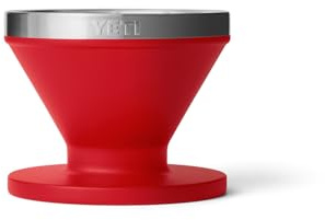 YETI Pour Over Coffee Maker Accessory Ramblers, Designed for Perfect Coffee Extraction Anywhere, Stainless Steel, fits any V60 Filter, Rescue Red