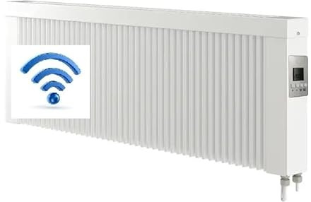 anapont Premium elvärme med W-lan-styrning via app – elradiator med minnesten chamotte – med termostat – energibesparande – tillverkad i Tyskland (340 mm hög 1 200 watt)
