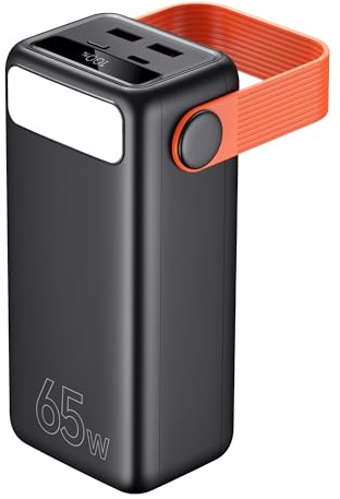 Laptop Power Bank 60000mAh 65W Large Capacity, USB C Fast Charging Portable Charger with LED Flashlight, External Battery for Camping, Outdoor, Compatible with Laptop, Smartphone, Tablet