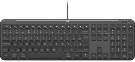 Logitech Signature Slim Wired K620 for Business, Teclado de tamaño Normal, USB-C Plug and Play, Estilo portátil, Teclas con Mecanismo de Tijera, Windows/Mac/Chrome/PC/portátiles, QWERTY ESP - Grafito