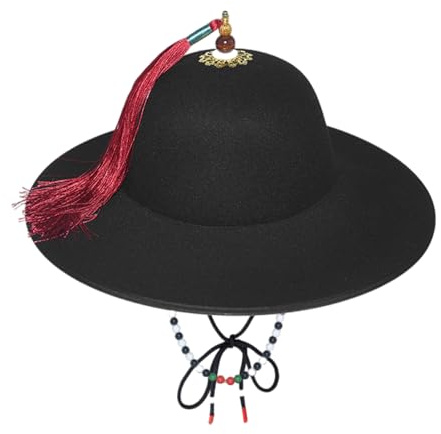 DIEKE Traditional Chinese Costume Hat Handmade Vintage Round Chinese Heritages For Various Occasion Handmade Traditional Hat