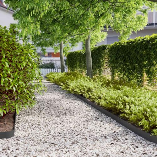 Genérico Bordes para césped 10 uds Acero Laminado frío Negro 10x103 cm,Bricolaje,Vallas de jardín,Ribetes y Bordes para jardín-860130
