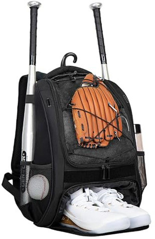 Genérico de Softbol,Mochila de Béisbol,Mochila de béisbol para niños con Compartimento para Zapatos | para Bate de béisbol de Gran Capacidad para Cascos, Zapatos competición