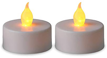 Star Lot de 2 bougies chauffe-plat LED « T-Light » - Blanc vacillant - Piles incluses