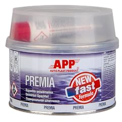 AUTO-PLAST PRODUKT APP PREMIA Mastic Polyester Universel pour réparation de Plastique, métal et Autres | Mastic carrosserie Voiture avec durcisseur | Jaune Clair | 0,6 Kg