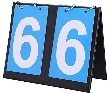 Bnineteenteam Sports Digit Scoreboard,2/3/4 Digit Portable Flip Score Counter Sports Competition for Table Tennis Basketball(2 Digit-Blue) Scoreboard Judgment, Timing, Step -by -step Appliances