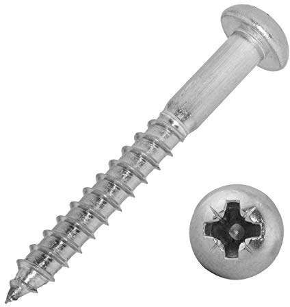 Halbrundholzschrauben mit Kreuzschlitz-Antrieb 4,5x35 mm aus Edelstahl A2 (100 Stück) | DIN 7996 - Kreuzschlitzschrauben - Schrauben von MESAROS®