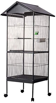 Voliera con tetto Parapioggia gabbia per volatili uccelli canarini completa 162X52X52CM