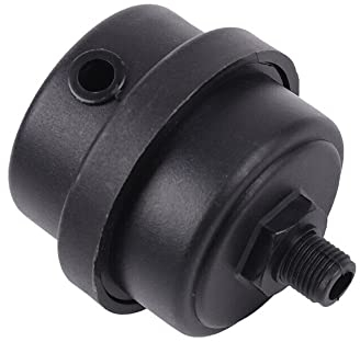 2 Stück Schwarzer Kunststoff-Luftkompressor-Ansaugfilter, Langlebiger Schalldämpfer, Schalldämpfer als Kompressor-Zubehör, Filtergewinde 1/4PT 12mm