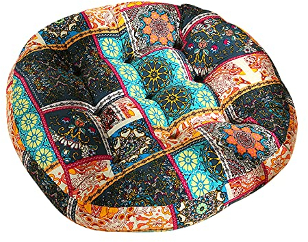 hifrom Sitzkissen 55x55 cm, Große Bodenkissen, Dekokissen Stuhlkissen für Gartenstuhl, Yoga, Wohnzimmer, Balkon, Büro, Freien, Tatami für Stuhl, Sofa (Böhmen A)