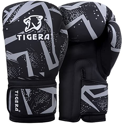 Tigera Boxhandschuhe 10oz 12oz 14oz 16oz MMA Box Handschuhe für das Training Punching Sparring Muay Thai Boxhandschuhe männer and Damen Kickbox Handschuhe (Gray, 16oz)