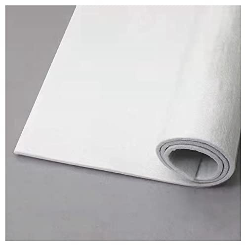 SHTGOI 1 styck ullfilt 3 mm tjock 80 cm x 100 cm filttyg hantverksfilt tygrulle fleece filtrulle dekorativt tyg filt ull hantverk filt för gör-det-själv hantverk lapptäcke sömnad bordsdekoration vit