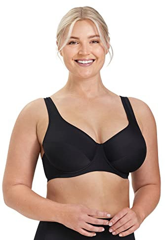 Miss Mary of Sweden Biarritz Bikini-BH – Gepolsterter Bügel-Bikini mit Mesh-Futter, starker Halt, schwarz-weiß Gemustert 95E Schwarz