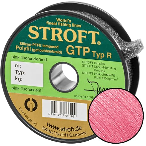 Stroft GTP Typ R Geflochtene Angelschnur 150m pink fluor R2-0,180mm-5,5kg