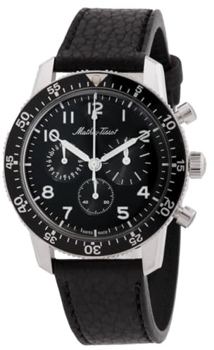 Mathey-Tissot 1968 Chronograph Automatik schwarzes Zifferblatt Herrenuhr TYPE1968N