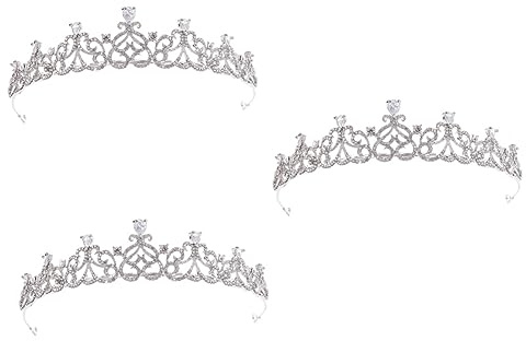 Ipetboom 3piezas Diadema De Novia Diseño De Corazón y Rhinestones Elegantes Para Bodas y Fiestas Accesorio Brillante Para Novias y Damas De Honor