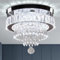 LEONTYNE LED Kristall Kronleuchter, 36W mit 4-Stufen K9 Kristallen, Modern Deckenleuchte Flush Mount für Wohnzimmer, Schlafzimmer, Flur (Ø30cm, 6500K Weißlicht)