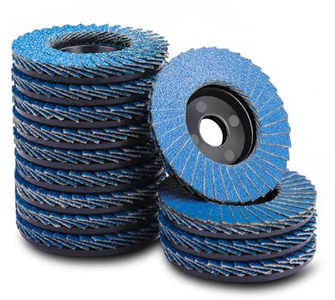 MOGRQAP 12 Piezas Discos Abrasivos, 76mm Discos de Láminas 120 Grano para Madera Acero inoxidable Metal