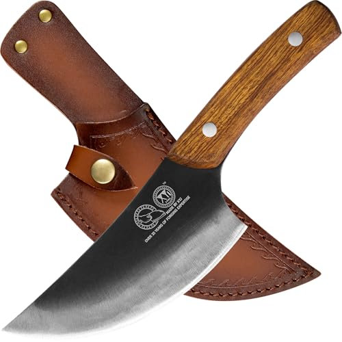 XYJ Coltello da disossamento da 5,5 pollici con fodero in pelle, professionale da cucina, coltello da sfilettare, coltello da sfilettare, coltello da trinciare, per carne e verdura