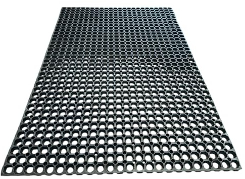 LSC Heavy Duty Rubber Drainage Mat 100 cm x 150 cm Non Slip 22mm Thick Commercial Floor Mat with Drainage Holes Anti-Fatigue Outdoor Mat for Restaurant Bar Garage Garden & Wet Areas