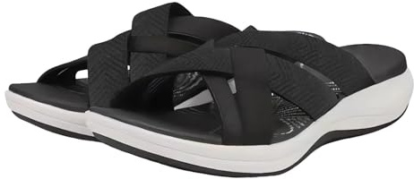AMDOLE Orthopedic Sandals Women, Arch Support Sandals Slippers, Cushion Walking Sandal for Women, Plantar Fasciitis Sandal, Ladies Summer Wedge Platform Shoes Black 4