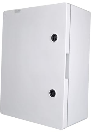 RoadEu – Weatherproof Junction Box IP65 400x300x165mm – Electrical Enclosure with Lockable Door and Mounting Plate – Empty Wall-Mounted Box for Outdoor & Industrial Use
