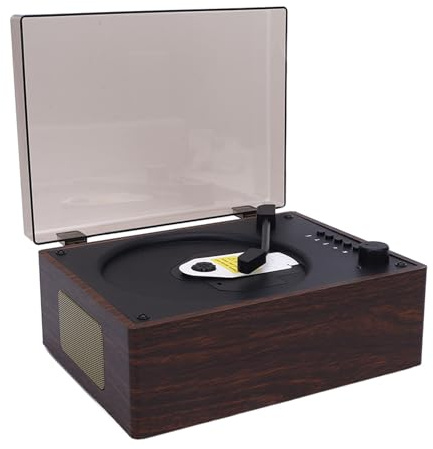 Cuifati Retro CD -spelare, Bluetooth Desktop CD -spelare med Fjärrkontroll Clear Sound Quality, Stereo Sound Portable CD Player, For Home Car (Valnötsfärg)