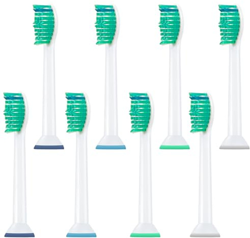 8 Pack Replacement Mini Brush Heads Compatible with Popular Clip-On Toothbrush Handles, Soft Dupont Bristles for Deep Cleaning, Gum Care and Effective Plaque Removal