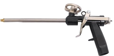 Expanderad skumpistol, aluminium skum mellanrum tätningskit justerbar sprej termisk isolering skumpistol för fogning, fyllning, tätning, fönster gör-det-själv (svart)