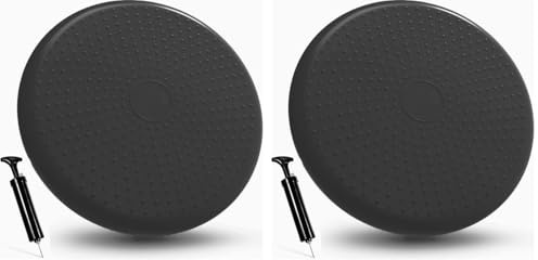 G5 HT SPORT Cuscino Propriocettivo Air Balance Pad【Pompa Inclusa/Ø35 cm】Più colorazioni|Cuscino Gonfiabile per Propriocettività, Equilibrio e Riabilitazione, Allenamento e Balance Board (NERO)