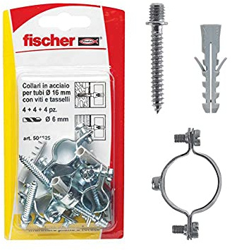 Fischer Collari Distanziatori in Acciaio per Tubi, Diametro 20 mm, Collari Fissatubi