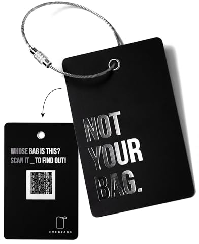 EVERTAGS Digitaler Gepäckanhänger - Kofferanhänger für Koffer & Trolleys - per App steuerbar - Sicheres Reise Zubehör - ohne Strom & Batterie