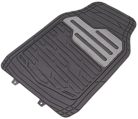 Streetwize SWCM127 Adonia Rubber Mat Set 4 Pieces With Metallic Carbon Heel Pad - Silver