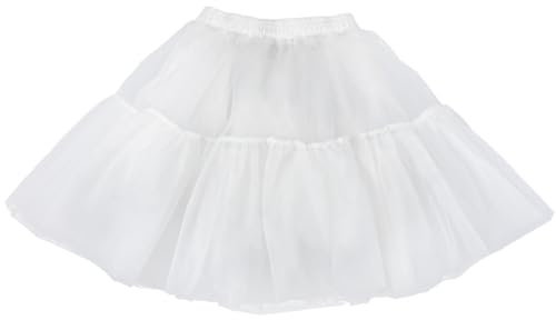 Amosfun Christmas Hoopless Petticoat Underskirt Tulle Ball Gowns Dresses Petticoats Christmas Costume Cosplay Underskirt for Women Girl Showing Stage White