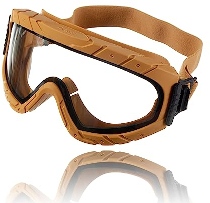 Dräger Schutzbrille X-pect 4900 | Staubdichte & Beschlagfreie Vollsichtbrille auch für Brillenträger | Für Baustelle, Labor, Werkstatt | Kratzfeste und bruchfeste Polycarbonatscheibe | Sand