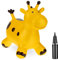 Relaxdays Hüpftier Giraffe, aufblasbare Hüpfgiraffe, Kinder ab 3 Jahre, inkl. Pumpe, BPA-freies Springtier, gelb-braun, 1 Stück