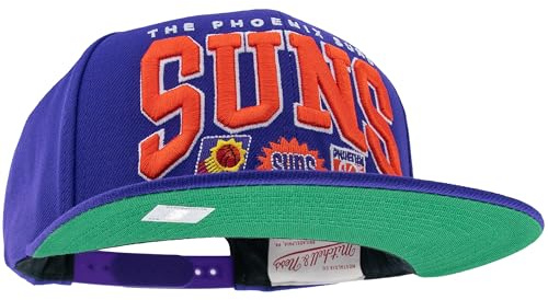 Mitchell & Ness NBA/HWC Champ Stack Gorra de Béisbol Snapback - Phoenix Suns, Púrpura, 100% poliéster, Ajustable, Unisex, para Hombre, Mujer y niño, Primavera, Verano, otoño e Invierno