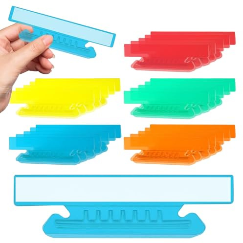 50 Pieces 4 Inch Hanging File Folder Tabs and Inserts Large Clear Plastic Hanging Folder Tabs for Filing Cabinet Folders Labels Back to School Supplies Assorted Colors (50)
