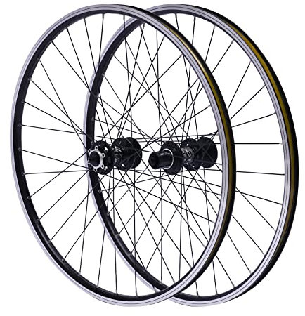 SABUIDDS 29 tum/29 framhjul och bakhjul cykel svart, upp till 200 kg/441 pund, bakhjul för 7, 8, 9, 10, 11 och 12 kassetter, färgade nav av svart, för mountainbike/MTB