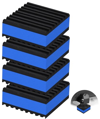 phepetroll 4 Pack Anti Vibration Pads for Washing Machine 2x2x7/8, Sound Isolation Vibrating Pad Ribbed Rubber Damping Mat EVA Center for Air Compressors, Conditioner, Treadmill, HVAC Washer Dryer